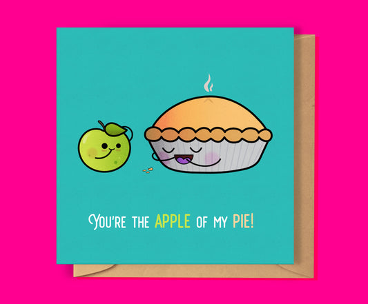 Apple of my pie Greeting Card-Geeky Little Monkey