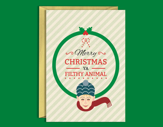 Merry Christmas ya Filthy Animal Christmas Card-Geeky Little Monkey