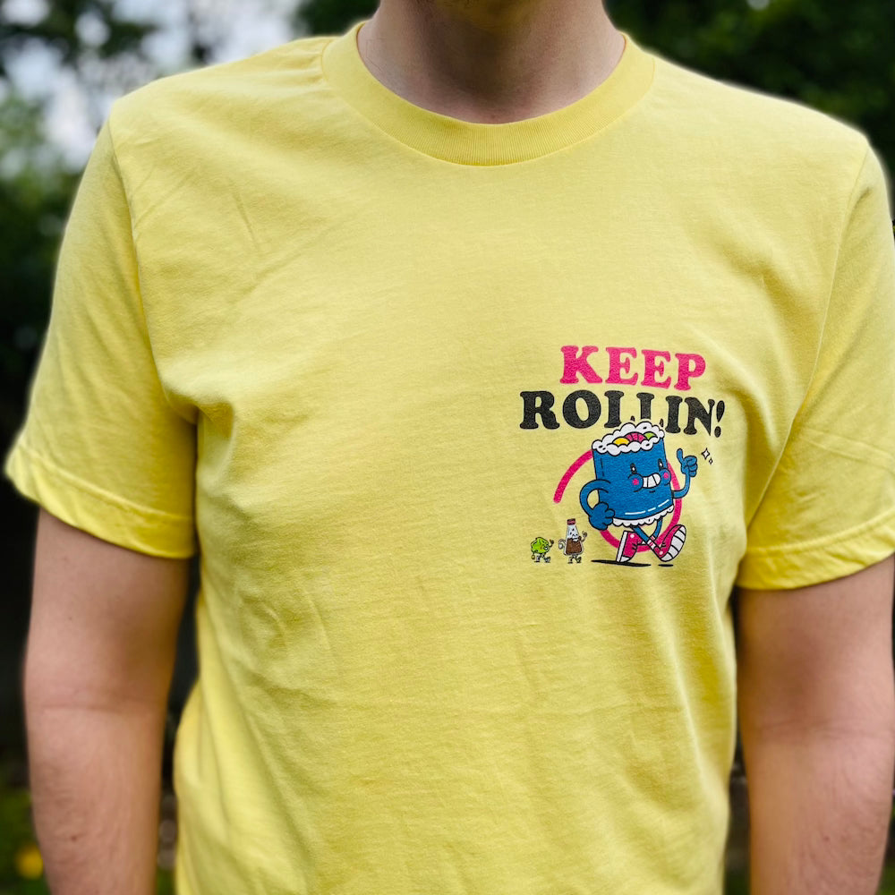 Sushi t-shirt Keep Rollin!-Geeky Little Monkey