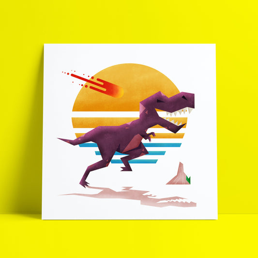 T Rex Dinosaur Art Print-Geeky Little Monkey