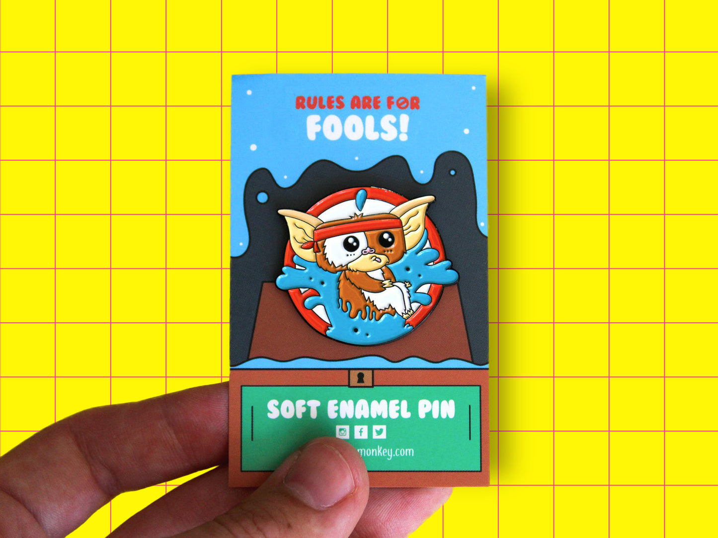 Rules are for fools Gizmo Enamel pin - Soft Enamel Pin-Geeky Little Monkey
