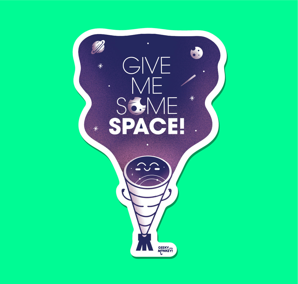 Give me some space Sticker-Geeky Little Monkey