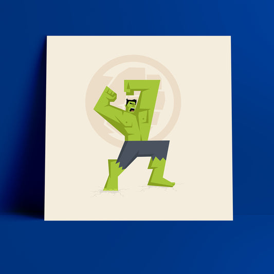 Green Goliath Superhero Art Print-Geeky Little Monkey