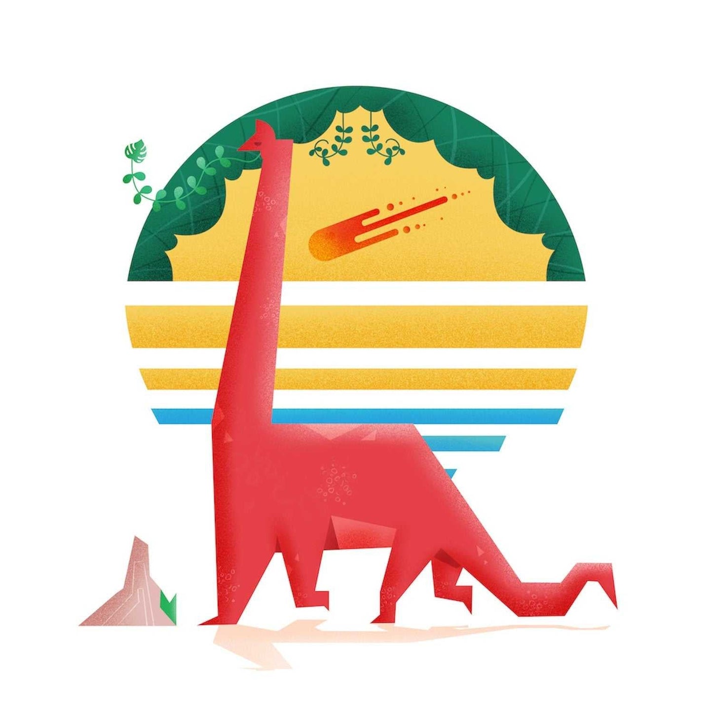 Brachiosaurus Dinosaur Art Print-Geeky Little Monkey