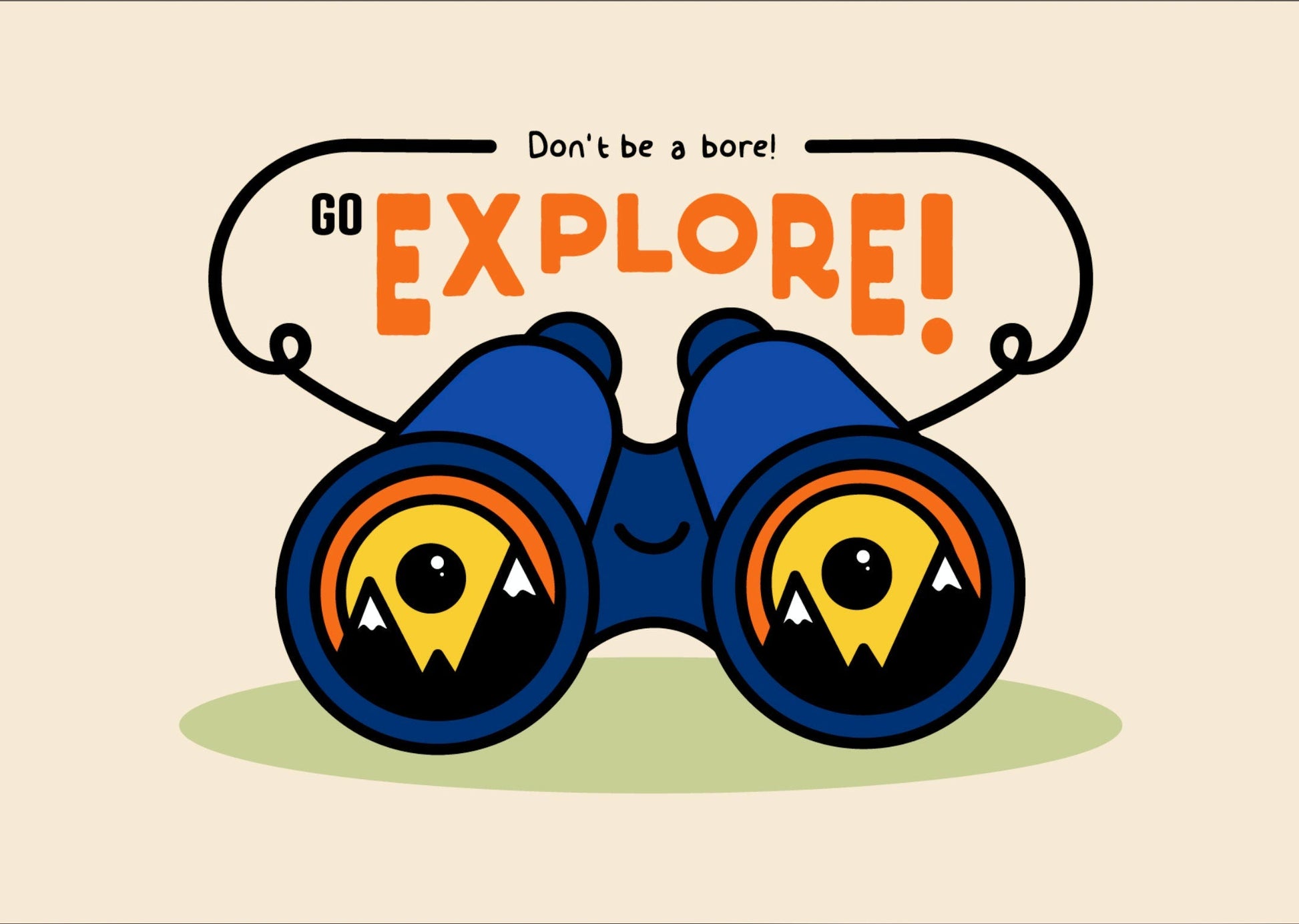 Don't be a Bore! Go Explore A6 Postcard-Geeky Little Monkey