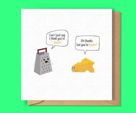 You're Grater! Cheese birthday Card-Geeky Little Monkey