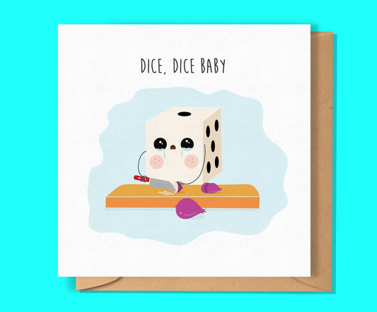 Dice, Dice Baby Greeting Card-Geeky Little Monkey